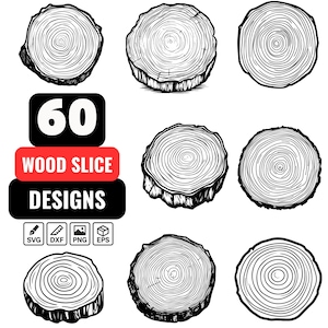 木のスライス SVG バンドル、木のスライス SVG、木の丸い SVG、木目 SVG、木の年輪、木のスライスのアウトライン、木のスライスのクリップアート、木のスライスのベクター