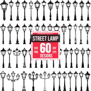 Street Lamp Svg Bundle, Street Lamp png, Vintage Lamp svg, Lamp Post svg, Lantern Clipart, Street Light Vector, Classic Lamp svg