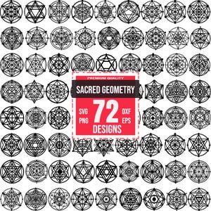 Sacred Geometry SVG Bundle | 72 Mystical Designs | Metatron’s Cube, Mandala, Esoteric Symbols, Cricut and Laser Cut