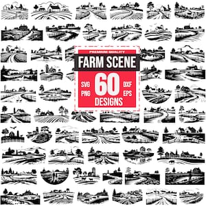 Farm scene SVG Bundle, Country life Svg, Rural scene Svg, Farm design, Barn Svg, Tractor Svg, Farm vector, Agriculture Svg, Farmer Svg