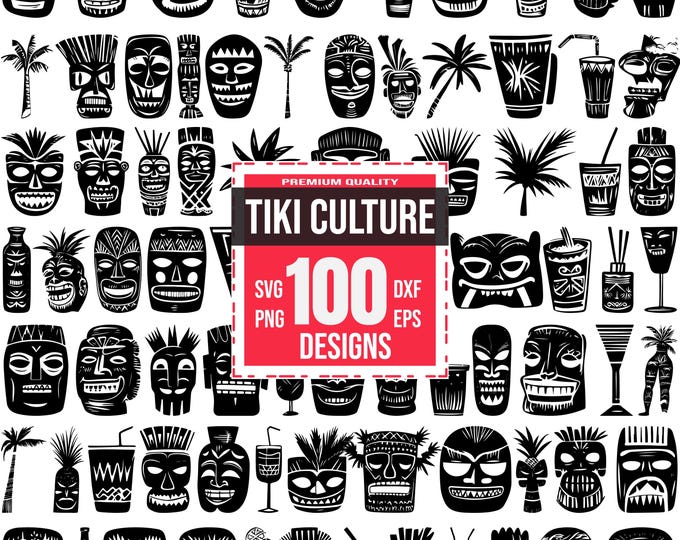 Tiki Idol, Tiki Wooden Statue Svg, Eps, Png, DXF, Hawaiian Tiki Digital ...