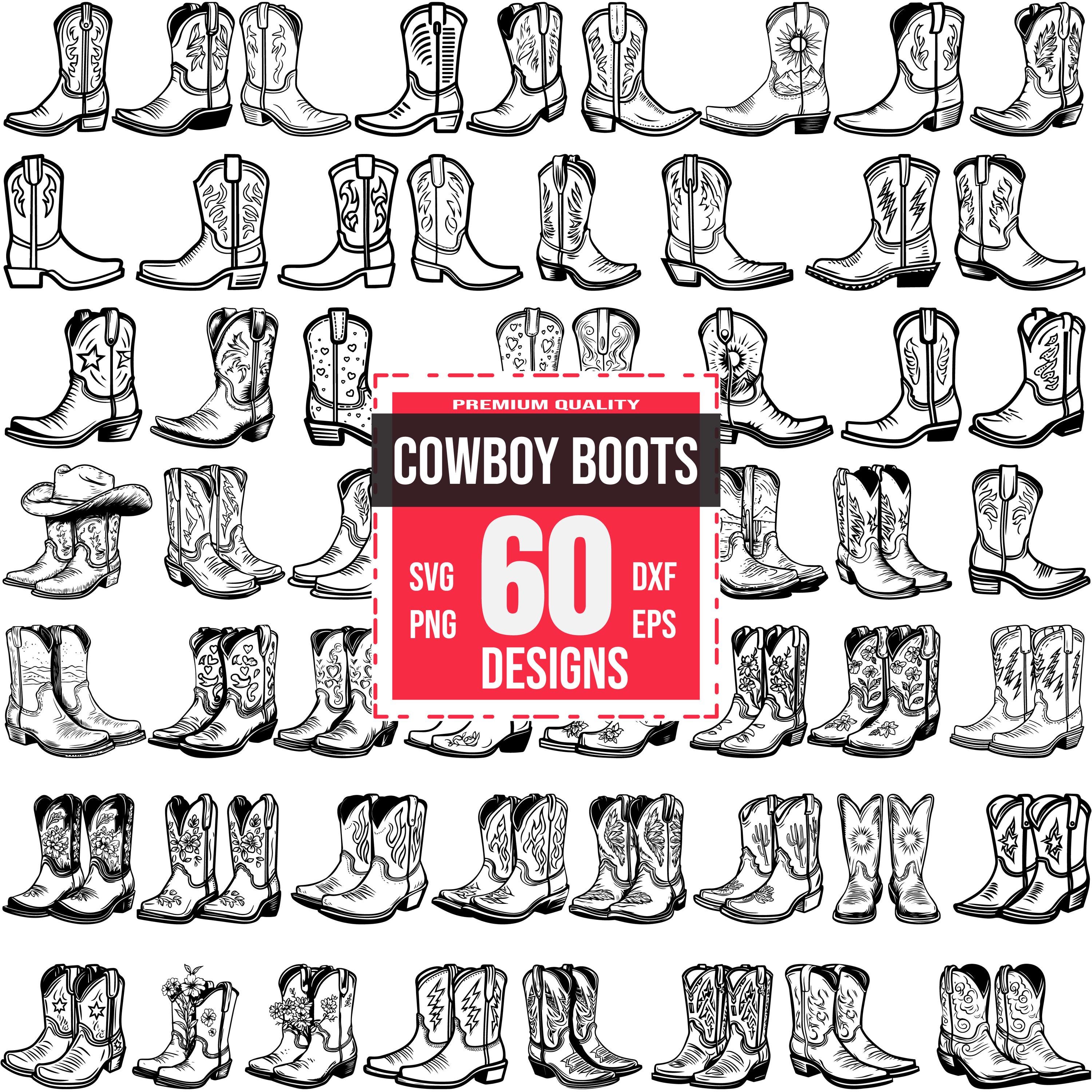 Cowboy Boots Svg Bundle, Cowboy Boots Png, Western Boots Svg, Cowboy ...