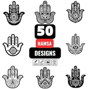 Ensemble SVG main Hamsa : Fatima, symbole de protection (fichiers numériques)