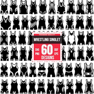 Wrestling Singlet SVG Bundle | 60 Sports & Athlete Designs | Wrestler, Gym, Sportswear, Cricut and Laser Cut