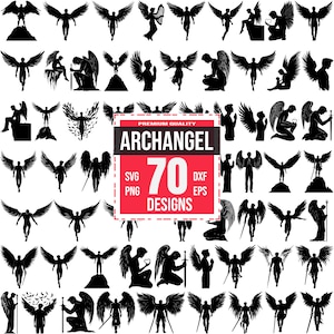 Archangel SVG | Powerful Angelic Design Sacred | Protector Clipart