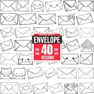 Pacote Envelope Svg, Clipart de correio, Símbolo de carta svg, Envelope de papel png, Contorno de envelope, Tema postal, Cartão de felicitações svg, Vetor de envelope