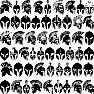 Gladiator Helmet Svg Bundle, Roman helmet svg, Ancient warrior svg, Gladiator design svg, Historical helmet svg, Gladiator armor svg image 2