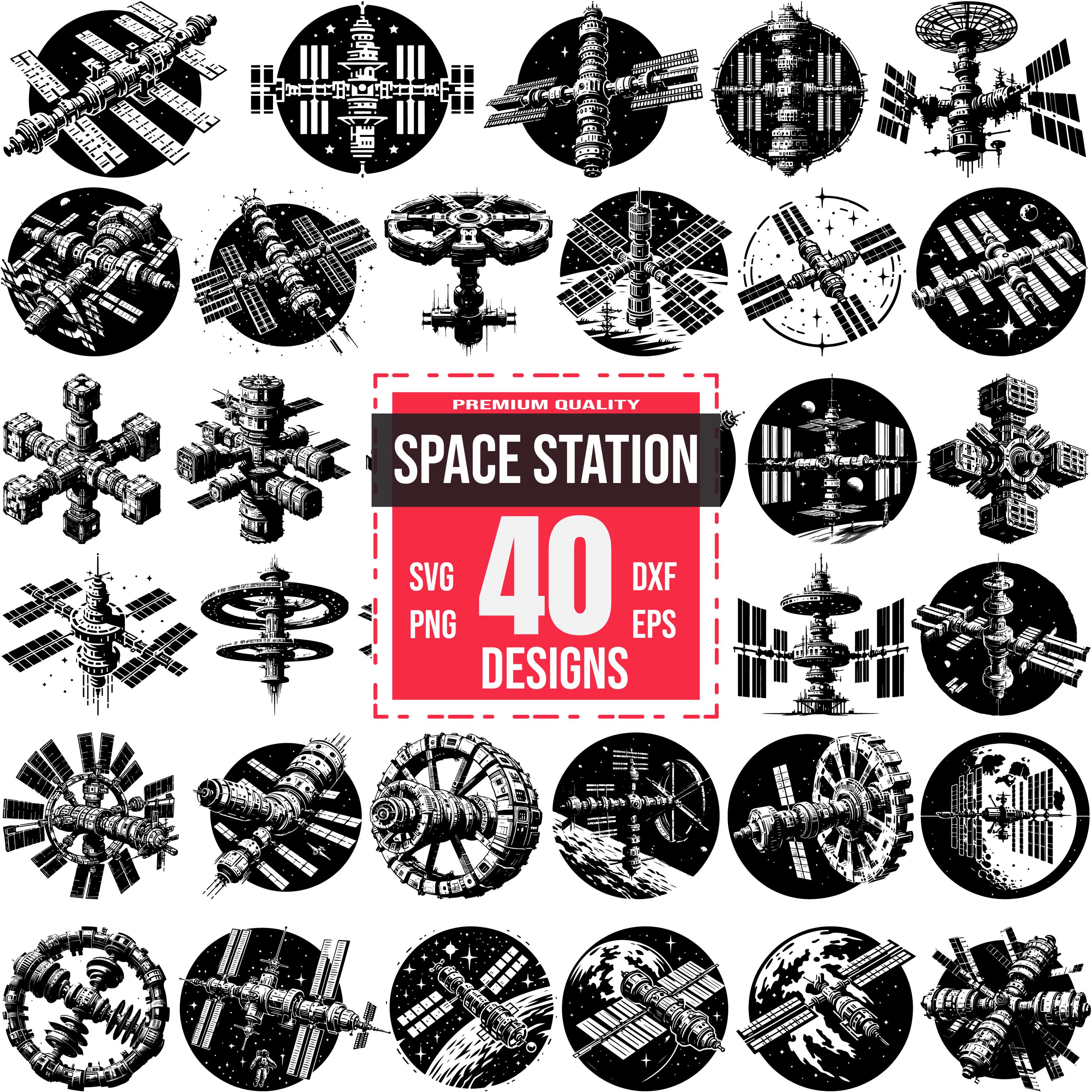 Space Station & Spacecraft SVG Bundle | 40 Sci-Fi and Astronomical Designs for Laser Cut and Cricut