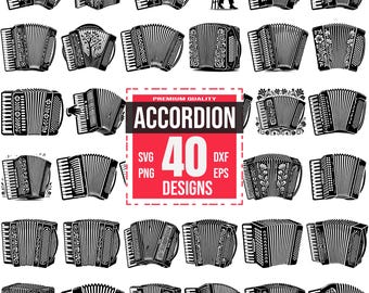 Paquete de acordeón Svg, acordeón png, instrumento musical svg, clipart de acordeón, vector de acordeón, contorno de acordeón, música folclórica svg