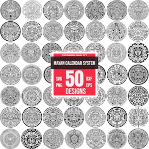 Mayan Calendar System Svg Bundle, Mayan Calendar png, Ancient Calendar svg, Mayan Art, Aztec Calendar, Historical Calendar, Mayan Symbols