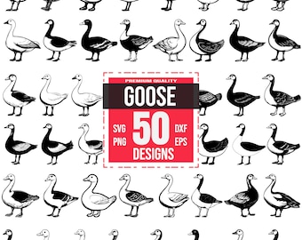 Goose Svg Bundle, Goose Clipart, Goose Vector, Wild Goose svg, Goose Art, Farm Animal svg, Country Goose svg, Goose Illustration