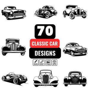 Classic Car Svg Bundle, Vintage car png, Retro automobile, Old-fashioned car, Classic vehicle png, Vintage auto svg, Antique automobile