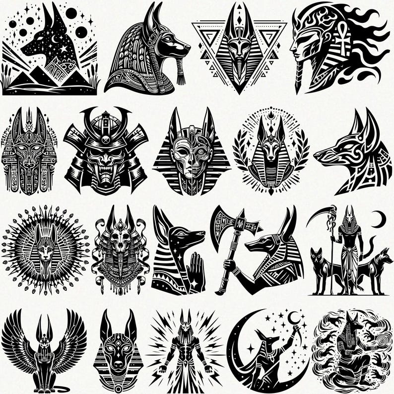 Anubis SVG Bundle – 60 Egyptian God Clipart Designs, Ancient Egypt ...