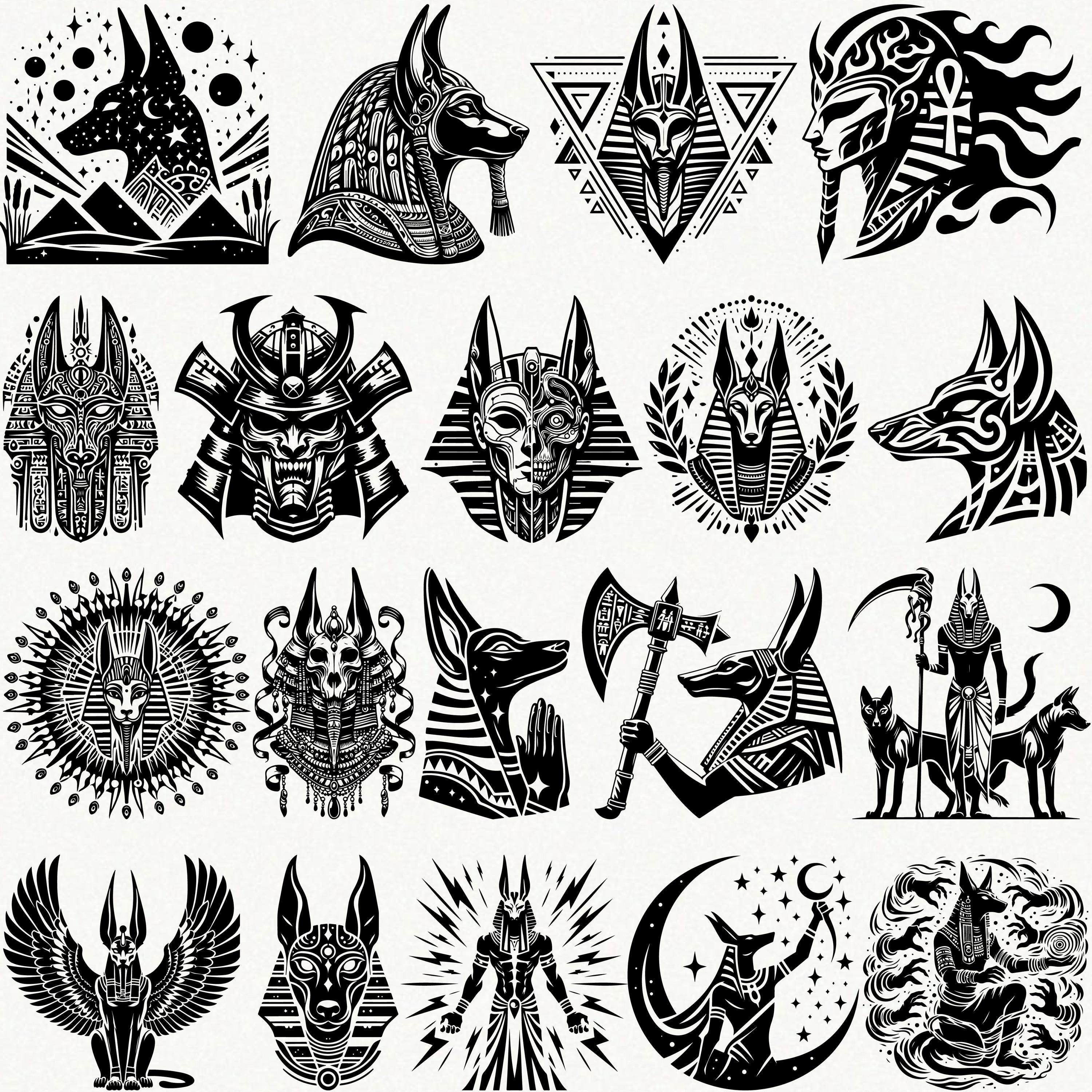 Anubis SVG Bundle – 60 Egyptian God Clipart Designs, Ancient Egypt ...