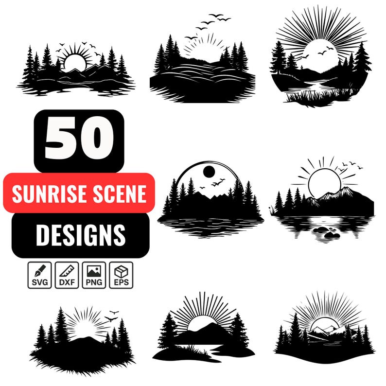 With Every Rising Sun Svg Sunrise Scene Svg Bundle, Morning Horizon Png, Sun Rising Clipart ...