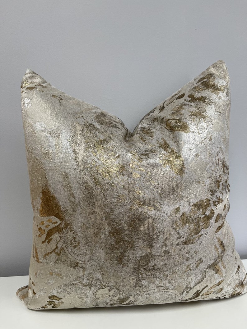 Aquarius Gold Metallic Pillow Cover Etsy
