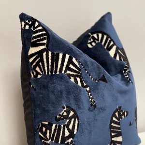 Saphire Dancing Zebras pillow cover