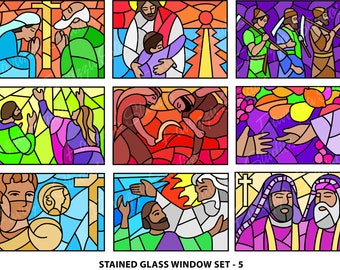 Religiös - Glasmalerei - Clip Art - katholisch - Kirche - Broschüre - Schrift Clip Art - Jesus - Illustration - Buntglas Clip Art