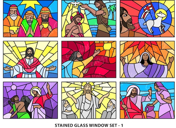 宗教 - ステンドグラス - クリップアート - カトリック - 教会
