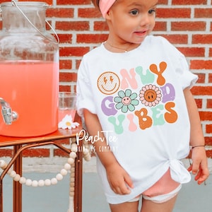 Good Vibes Kids Tee, Good Vibes Graphic Tee, Baby Graphic Tee, Happy Face Graphic Tee