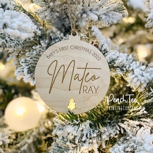 Baby&#39;s First Christmas Ornament, Newborn Christmas Ornament, Personalized Baby Name Ornament, Baby Christmas Gift