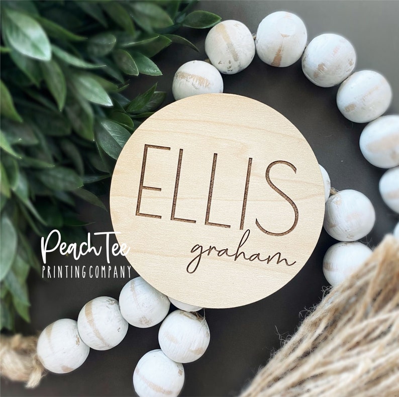 Wooden Baby Name Announcement Sign,  Wood Sign for Birth Reveal, Baby Name Reveal Sign, Small Baby Name Sign, Personalized Baby Name Sign 