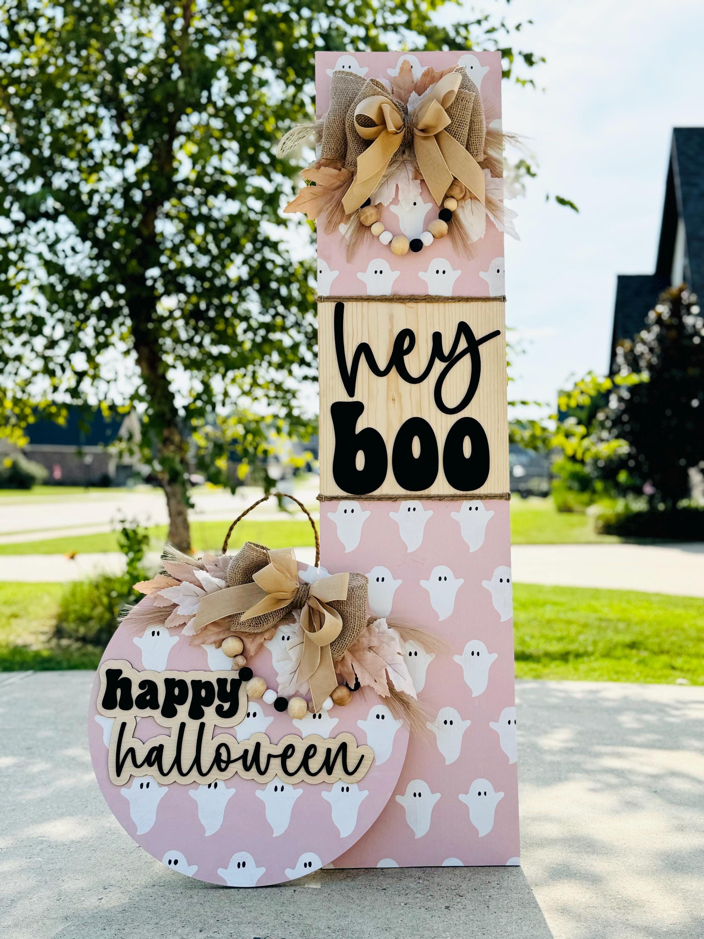 Halloween Custom Made Front Porch Wood Sign and Door Hanger