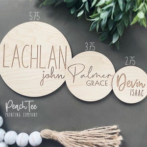 Wooden Baby Name Announcement Sign, Birth Reveal Photo Prop