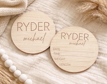 Wooden Baby Name Announcement Sign,  Wood Sign for Birth Reveal, Baby Name Reveal Sign, Small Baby Name Sign, Personalized Baby Name Sign