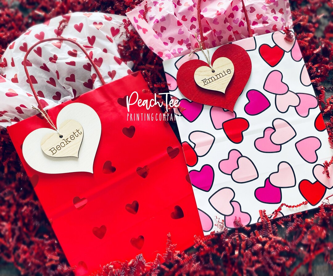 Valentine Name Tags Wooden Valentine Name Tag Etsy