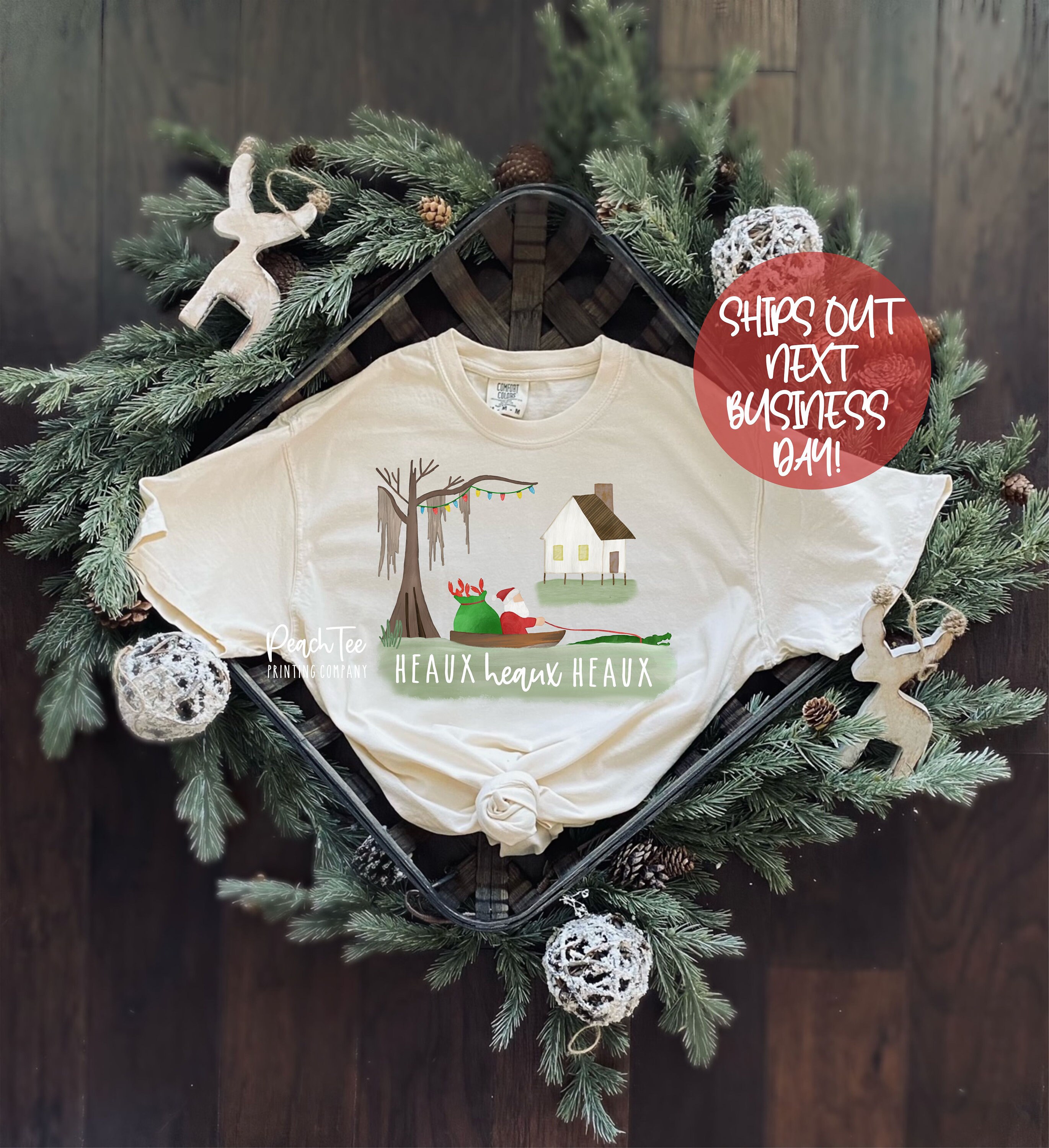 Louisiana Christmas T-Shirt, Heaux 