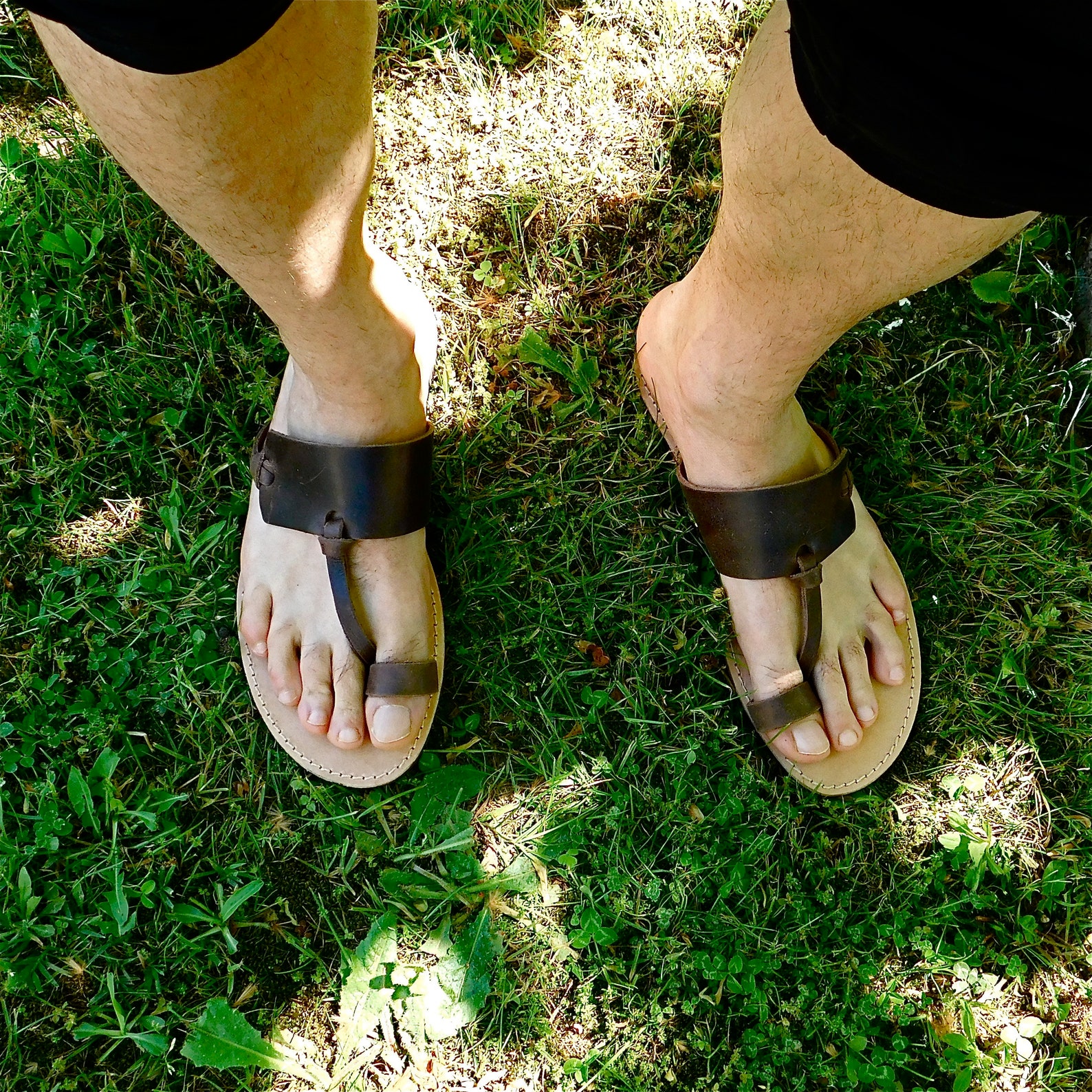 Mens boho sandals greek leather sandals brown sandals | Etsy