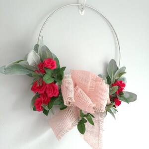Couronne De Printemps/été – Cerceau Fleuri – Décoration Florale Artisanale