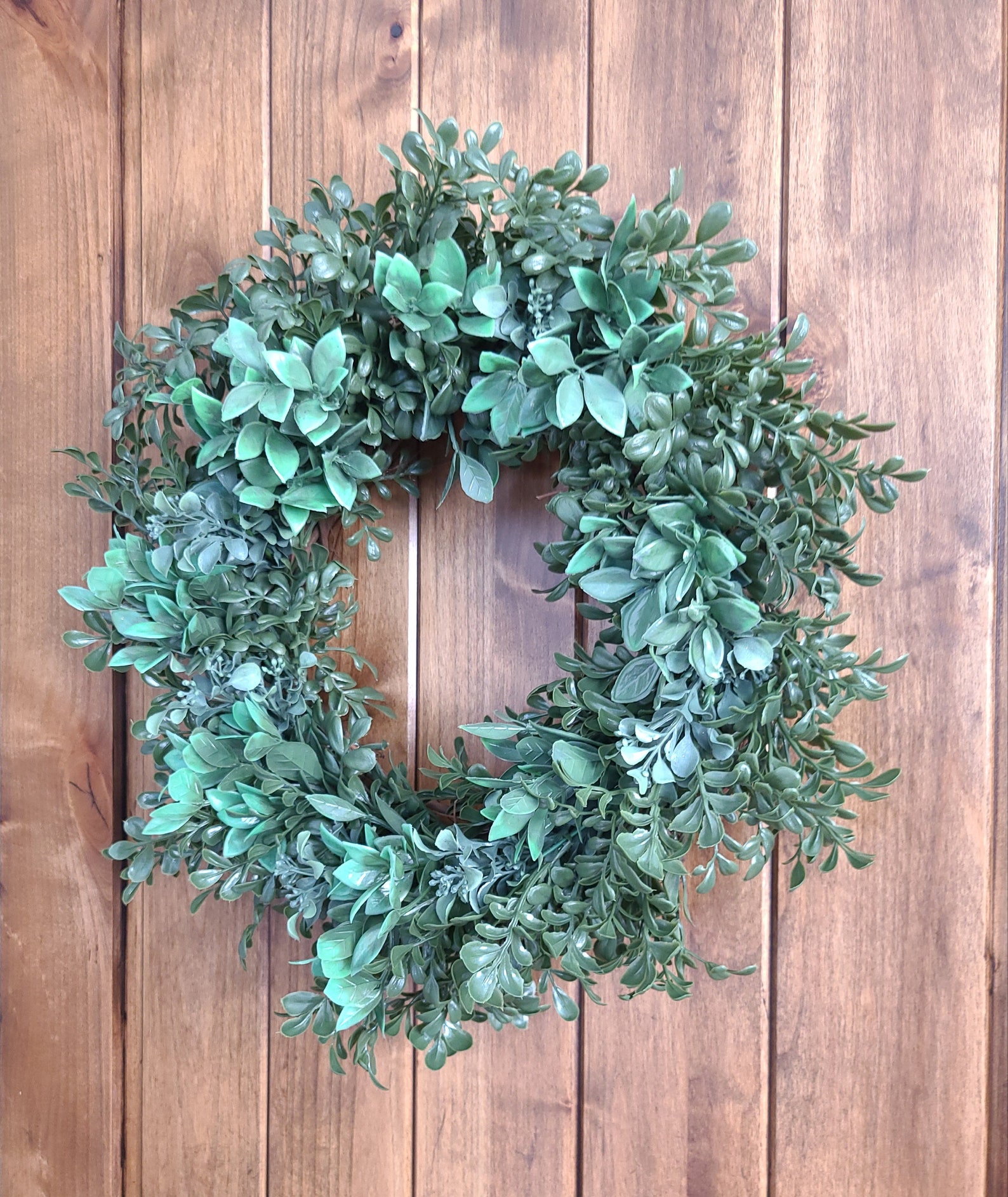 Greenery Wreath Faux Greenery Wreath Farmhouse Wreath Etsy