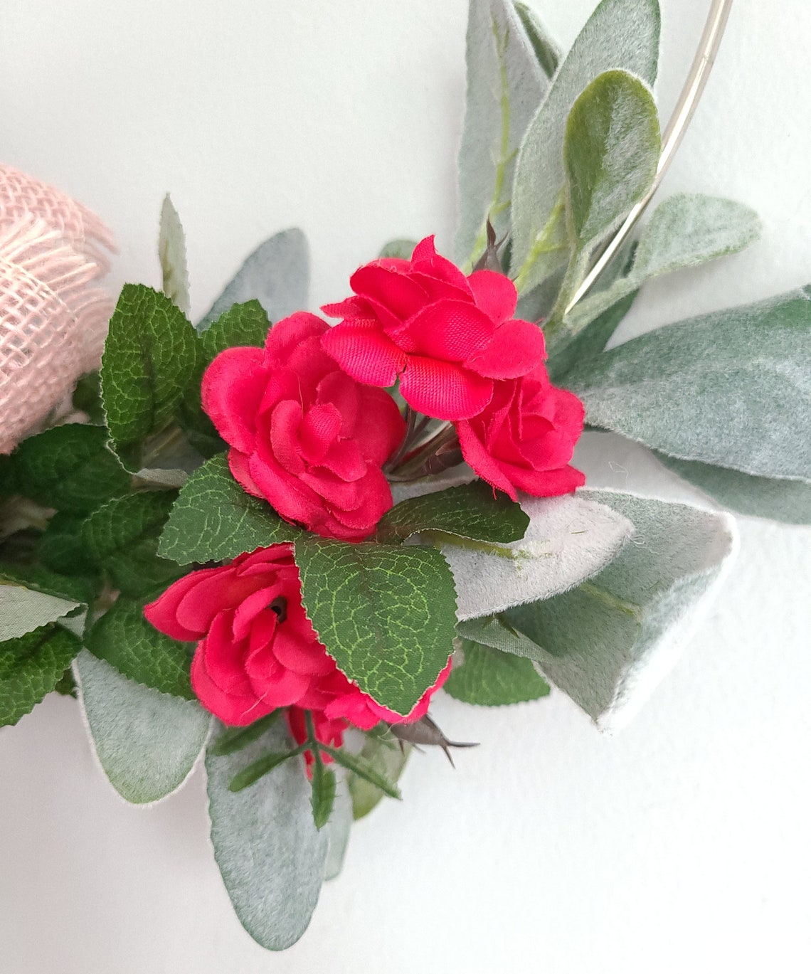 Couronne De Printemps Suspendue, Ornement Floral, Cerceau Pour Mariage