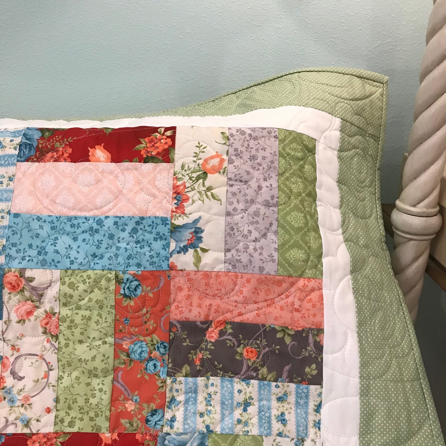 Scrappy Floral Handmade Quilt - Etsy