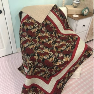 Handmade Skull and Roses Quilt