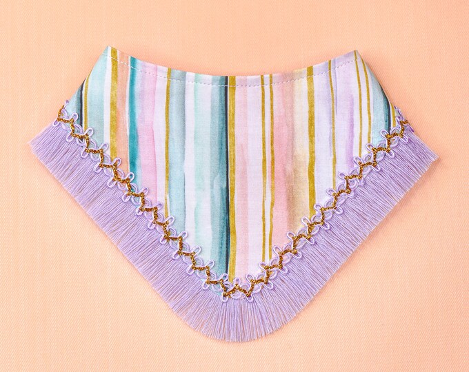 Female Pet Scarf Purple Puppy Bandana Girl Cat Bandana Summer Striped Dog Bandana with Snaps Boho Snap on Pet Bandana Daydreamer