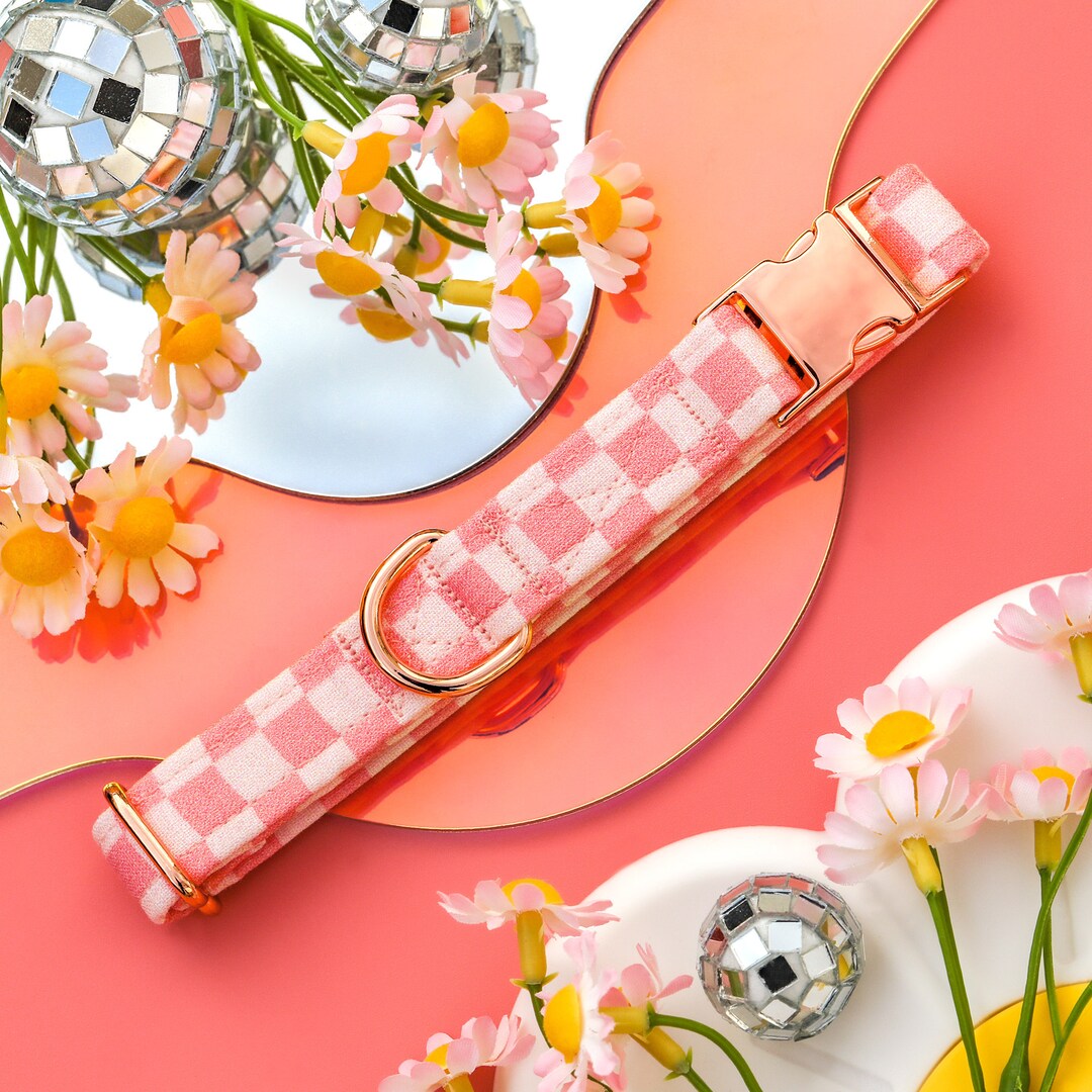 PINK CHEETAH TINKIE'S GARDEN DOG COLLAR