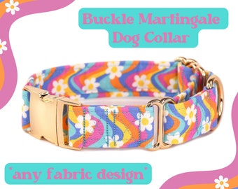 Any Fabric Buckle Martingale Dog Collar, Custom Dog Collar, Customized Martingale Collar, Martingale Buckle Collar, Durable Dog Collar