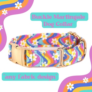 Any Fabric Buckle Martingale Dog Collar, Custom Dog Collar, Customized Martingale Collar, Martingale Buckle Collar, Durable Dog Collar