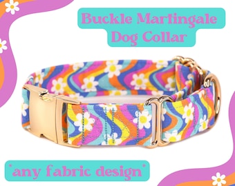 Any Fabric Buckle Martingale Dog Collar, Custom Dog Collar, Customized Martingale Collar, Martingale Buckle Collar, Durable Dog Collar