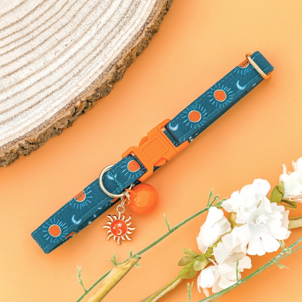 Personalized Cat Collar Sun Moon Etsy