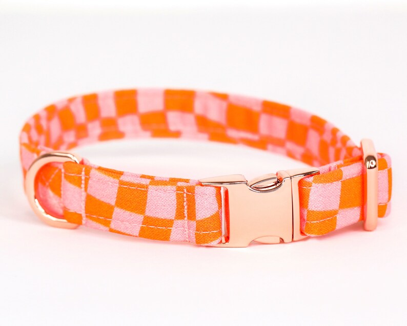 Y2K Checkered Girl Dog Collar Retro Female Puppy Collar Etsy