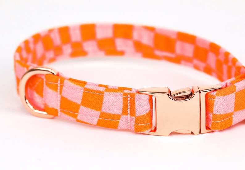 Y2K Checkered Girl Dog Collar Retro Female Puppy Collar Etsy
