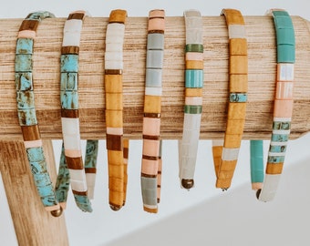 Tila Beaded Bracelet: Boho Stretchy Tile Bracelet