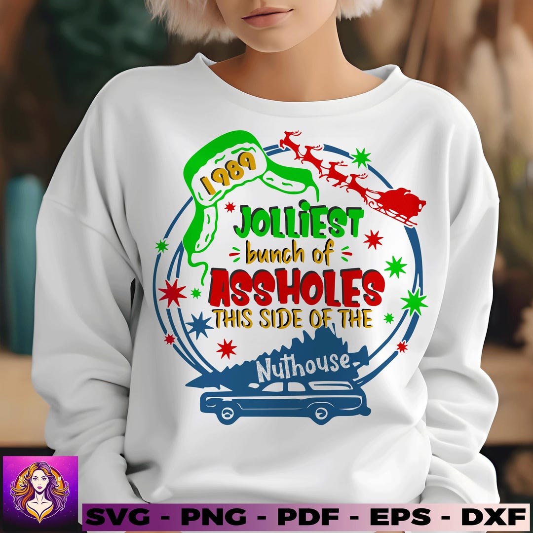 Jolliest Bunch Christmas Svg Png, Christmas Gifts Svg, Retro Christmas ...