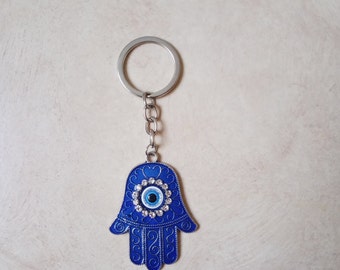 Hamsa Hand Keychain Protection Indian India Hand of Fatima Hand Boho Gypsy Spirital Gift for Her Evil Eye Keychain Yoga Accesories Ohm