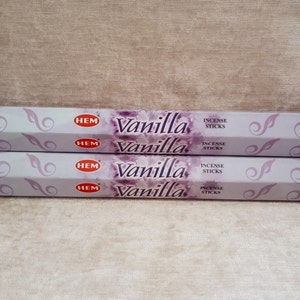 HEM Vanilla Incense Sticks, 2 Tubes of Incense Sticks, 40 Incense Sticks, Meditation, Yoga, Prayer, Spirituality