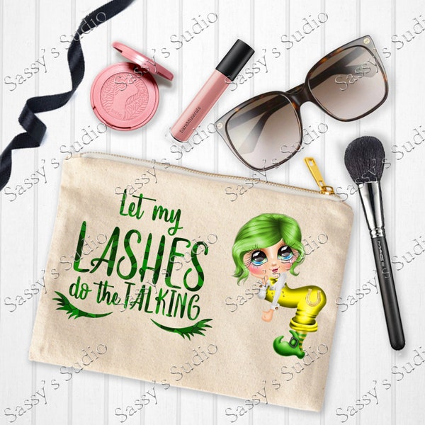 Make Up Bag Sublimation, Cosmetic Bag Design. Lashes PNG, Make Up Clip Art, Digital Design, Sublimation Design